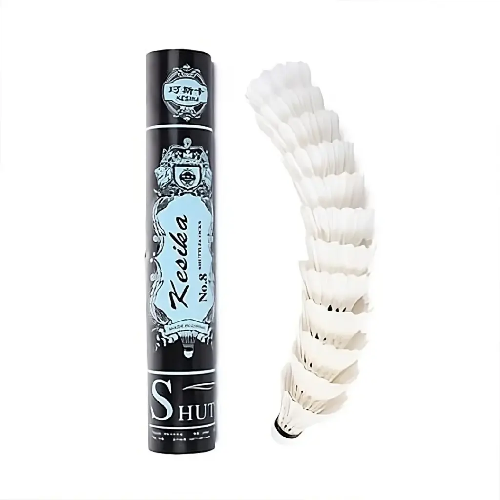 SET DE 12 PLUMAS DE BADMINTON N°8 COMPETENCIA