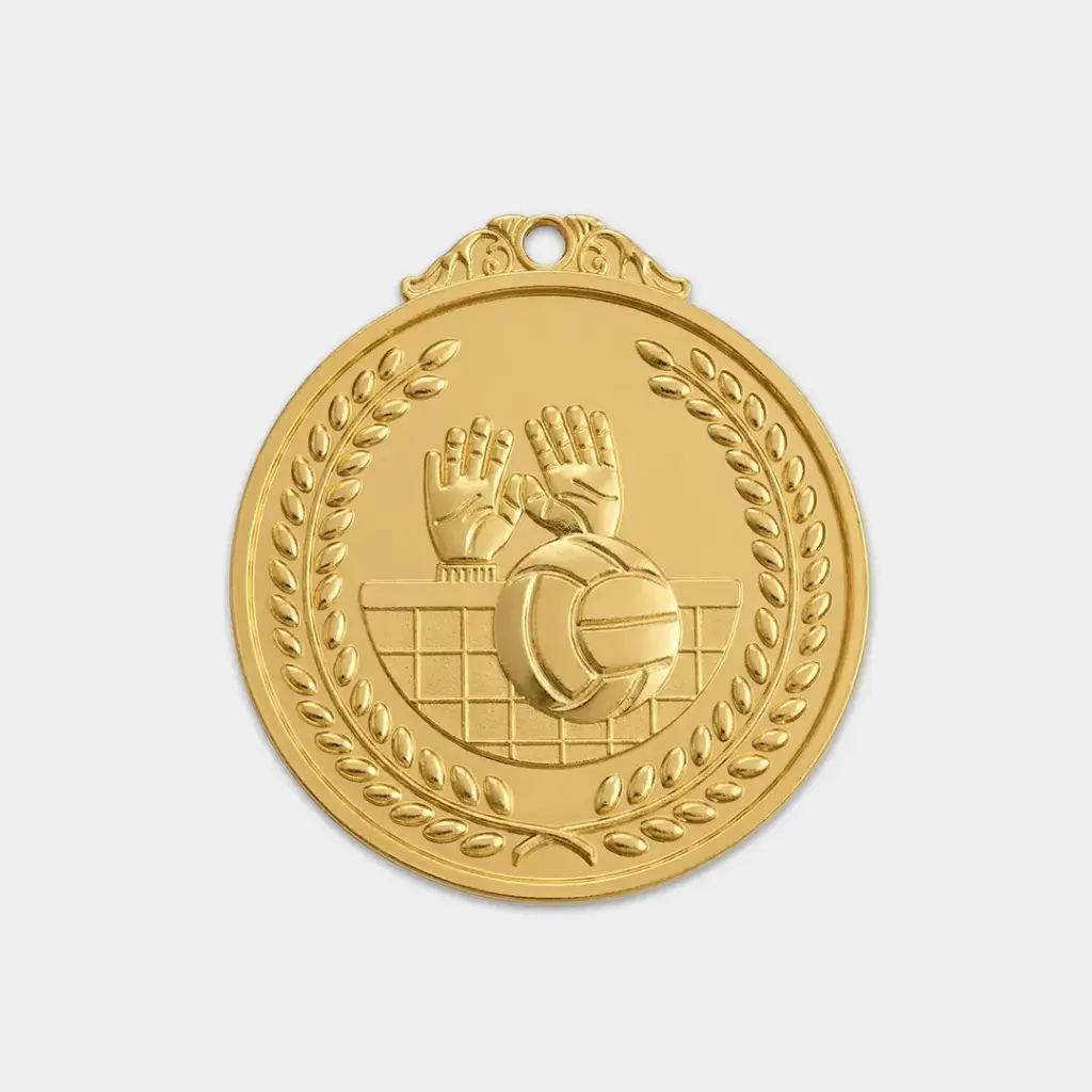 MEDALLA DE VOLEIBOL 5 CM DORADA