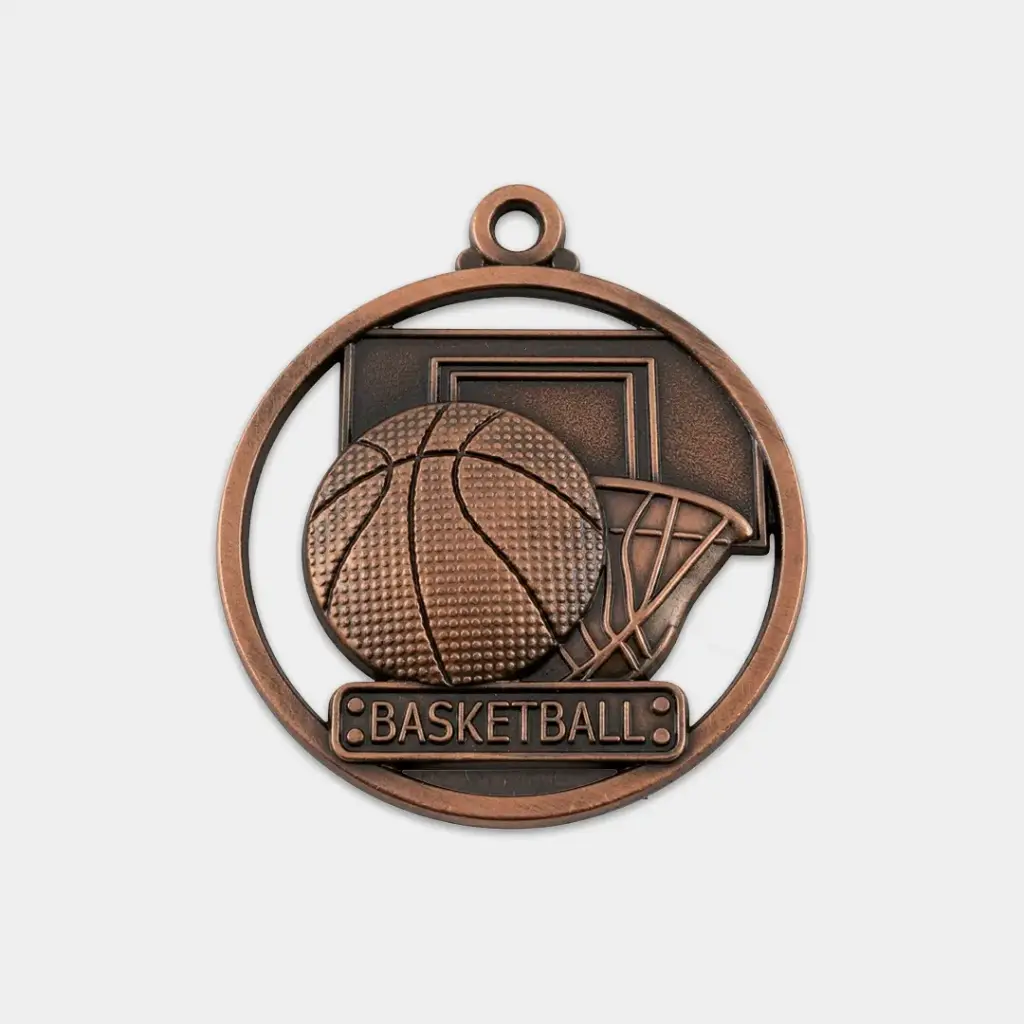 MEDALLA DE BALONCESTO 5 CM BRONCE